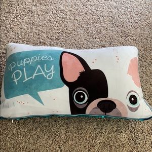 Mermaid pillow with Boston terrier